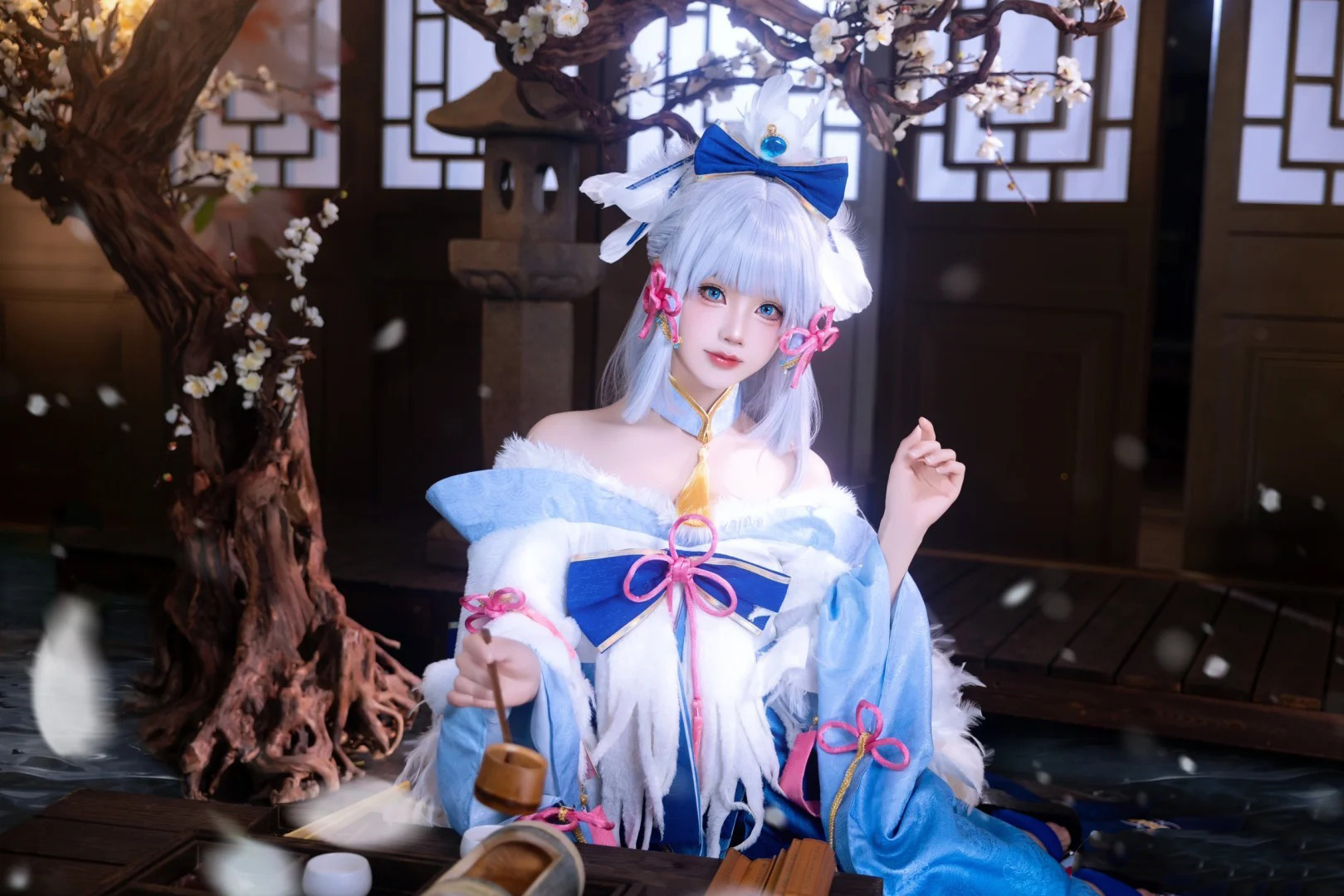 [COSplay]神里绫华白鹭樱华-二次元COS分享次元吧